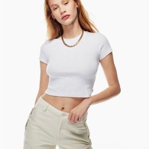Gray Aritzia, TNA cropped tee, size xs